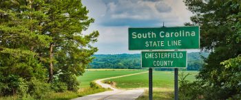 Die Staatsgrenze von South Carolina, dem wichtigen Vorwahlstaat und Tür zu den Südstaaten.
