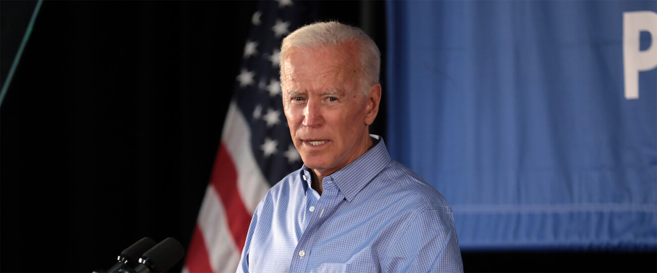 Präsidentschaftskandidat Joe Biden bei einer Wahlkampfveranstaltung in Iowa.
