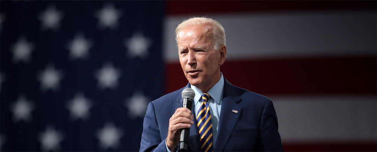 Joe Biden hält eine Rede in Iowa.